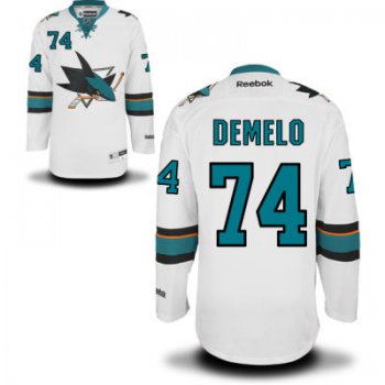 Men's San Jose Sharks #74 Dylan DeMelo White Away Jersey