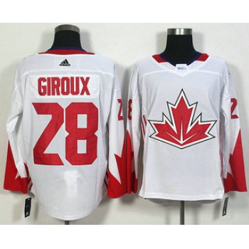 Men's Team Canada #28 Claude Giroux White 2016 World Cup of Hockey Game Jersey