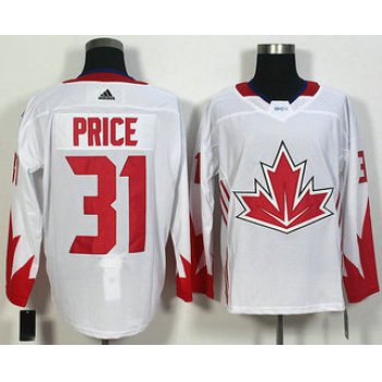 Men's Team Canada #31 Carey Price White 2016 World Cup of Hockey Game Jersey