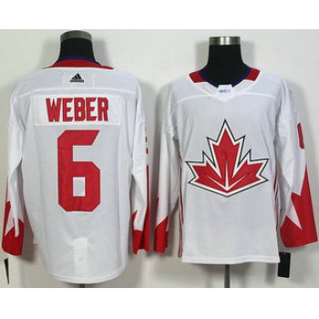 Men's Team Canada #6 Shea Weber White 2016 World Cup of Hockey Game Jersey