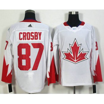 Men's Team Canada #87 Sidney Crosby White 2016 World Cup of Hockey Game Jersey