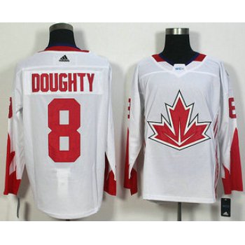 Men's Team Canada #8 Drew Doughty White 2016 World Cup of Hockey Game Jersey