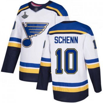 Blues #10 Brayden Schenn White Road Authentic Stanley Cup Champions Stitched Hockey Jersey