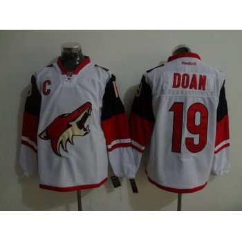 Men's Arizona Coyotes #19 Shane Doan Reebok White Premier Away Jersey