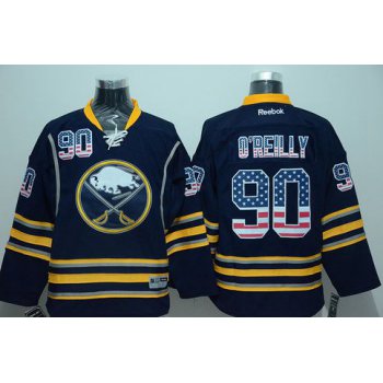 Men's Buffalo Sabres #90 Ryan O'Reilly Reebok Navy Blue USA Flag Hockey Jersey