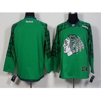 Men's Chicago Blackhawks Blank Green 2016 St. Patrick's Day Hockey Jersey