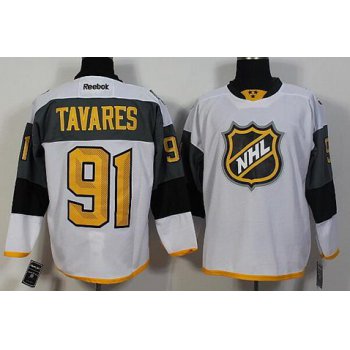 Men's New York Islanders #91 John Tavares Reebok White 2016 NHL All-Star Premier Jersey