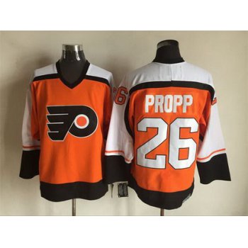 Men's Philadelphia Flyers #26 Brian Propp 1997-98 Orange CCM Vintage Throwback Jersey