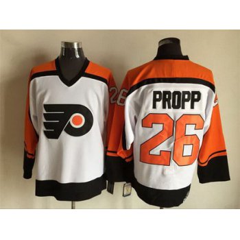 Men's Philadelphia Flyers #26 Brian Propp 1997-98 White CCM Vintage Throwback Jersey