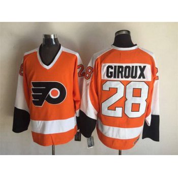 Men's Philadelphia Flyers #28 Claude Giroux 2008-09 Orange CCM Vintage Throwback Jersey