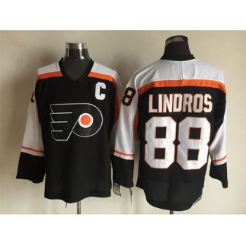 Men's Philadelphia Flyers #88 Eric Lindros 1997-98 Black CCM Vintage Throwback Jersey