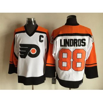 Men's Philadelphia Flyers #88 Eric Lindros 1997-98 White CCM Vintage Throwback Jersey