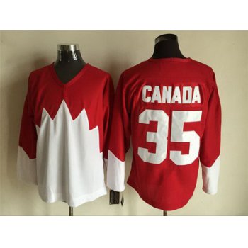 Men's Team Canada #35 Canada 1972 CCM Throwback Hockey Red Jersey