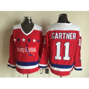 Men's Washington Capitals #11 Mike Gartner 1987-88 Red CCM Vintage Throwback Jersey