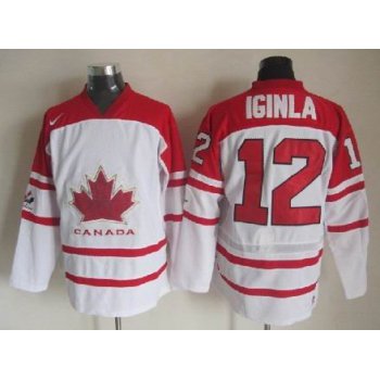 2010 Olympics Canada #12 Jarome Iginla White Jersey