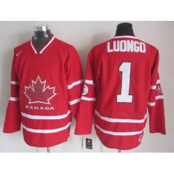 2010 Olympics Canada #1 Roberto Luongo Red Jersey