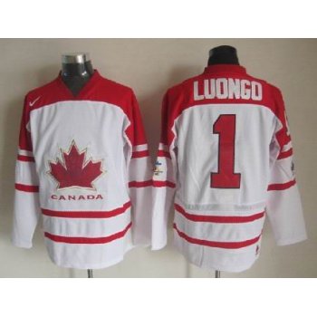 2010 Olympics Canada #1 Roberto Luongo White Jersey