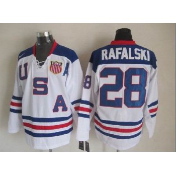 2010 Olympics USA #28 Brian Rafalski White Jersey