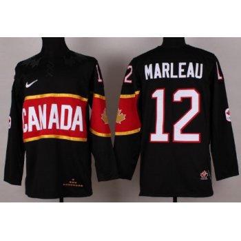 2014 Olympics Canada #12 Patrick Marleau Black Jersey