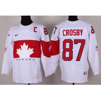 2014 Olympics Canada #87 Sidney Crosby White Jersey