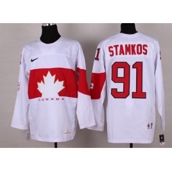 2014 Olympics Canada #91 Steven Stamkos White Jersey