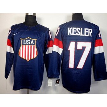 2014 Olympics USA #17 Ryan Kesler Navy Blue Jersey