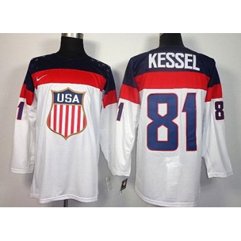 2014 Olympics USA #81 Phil Kessel White Jersey