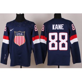 2014 Olympics USA #88 Patrick Kane Navy Blue Jersey