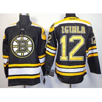 Boston Bruins #12 Jarome Iginla Black Jersey