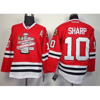 Chicago Blackhawks #10 Patrick Sharp 2013 Champions Commemorate Red Jersey