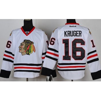 Chicago Blackhawks #16 Marcus Kruger White Jersey