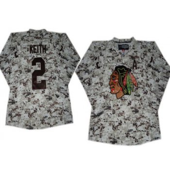 Chicago Blackhawks #2 Duncan Keith White Camo Jersey