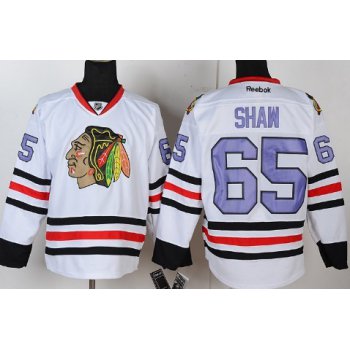 Chicago Blackhawks #65 Andrew Shaw White With Purple Jersey