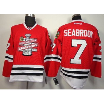 Chicago Blackhawks #7 Brent Seabrook 2013 Champions Commemorate Red Jersey