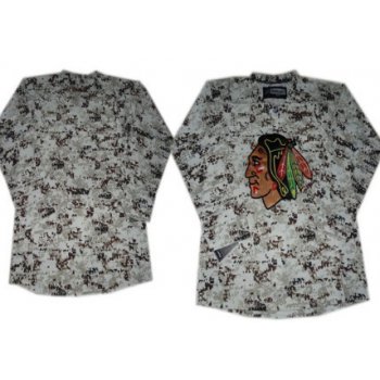 Chicago Blackhawks Blank White Camo Jersey