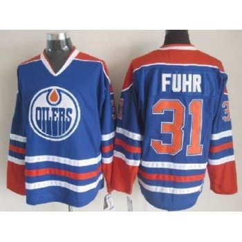 Edmonton Oilers #31 Grant Fuhr Royal Blue Throwback CCM Jersey