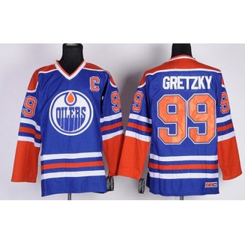 Edmonton Oilers #99 Wayne Gretzky Royal Blue Throwback CCM Jersey