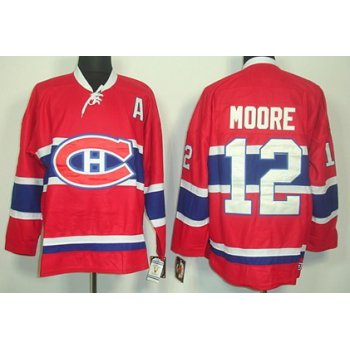 Montreal Canadiens #12 Dickie Moore Red Throwback CCM Jersey