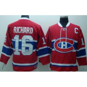 Montreal Canadiens #16 Henri Richard Red Throwback CCM Jersey