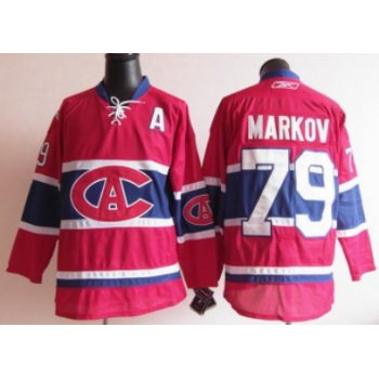 Montreal Canadiens #79 Andrei Markov Red CA Jersey