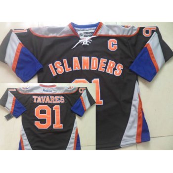 New York Islanders #91 John Tavares Black Third Jersey