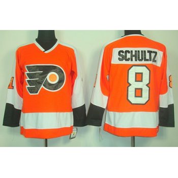 Philadelphia Flyers #8 Dave Schultz Orange Throwback CCM Jersey