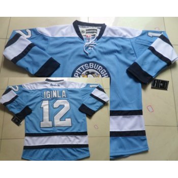 Pittsburgh Penguins #12 Jarome Iginla Light Blue Jersey