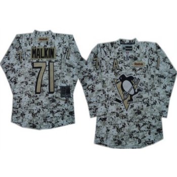 Pittsburgh Penguins #71 Evgeni Malkin White Camo Jersey