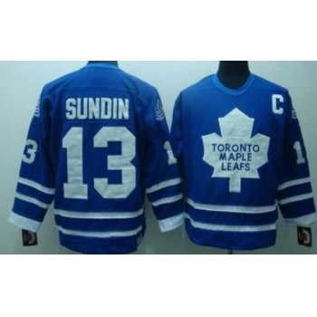 Toronto Maple Leafs #13 Mats Sundin Blue Throwback CCM Jersey