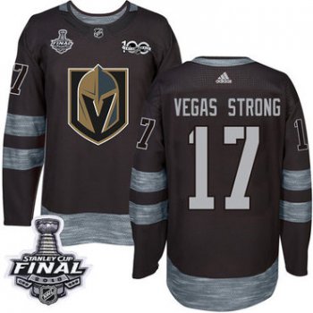 Adidas Golden Knights #17 Vegas Strong Black 1917-2017 100th Anniversary 2018 Stanley Cup Final Stitched NHL Jersey