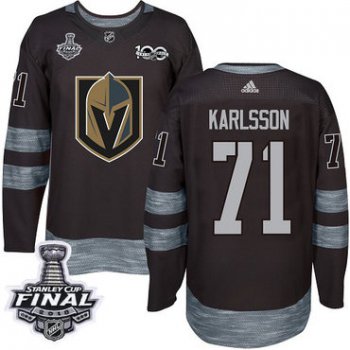 Adidas Golden Knights #71 William Karlsson Black 1917-2017 100th Anniversary 2018 Stanley Cup Final Stitched NHL Jersey