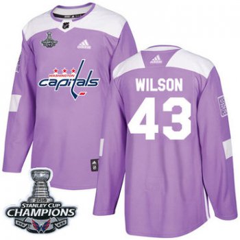 Adidas Washington Capitals #43 Tom Wilson Purple Authentic Fights Cancer Stanley Cup Final Champions Stitched NHL Jersey