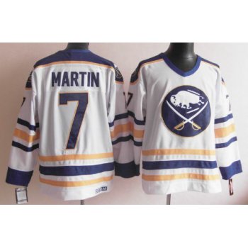 Buffalo Sabres #7 Rick Martin White Throwback CCM Jersey