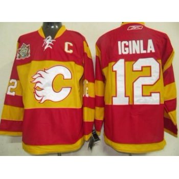 Calgary Flames #12 Jarome Iginla Red Third Jersey